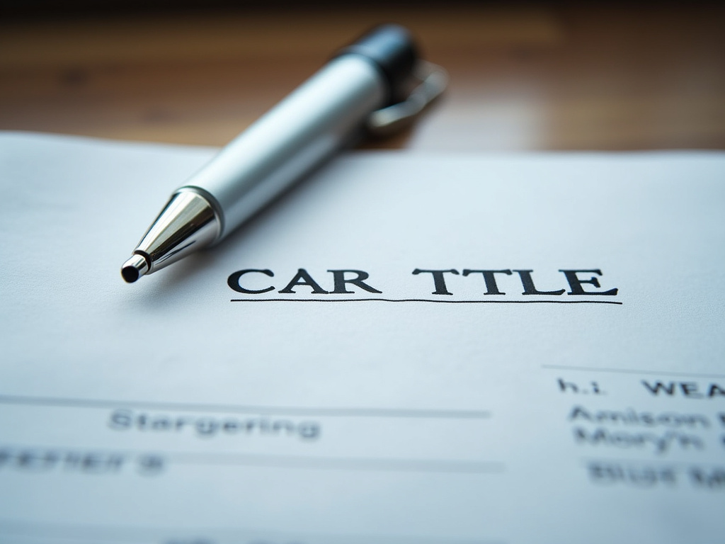 Car title document — title loans China Spring