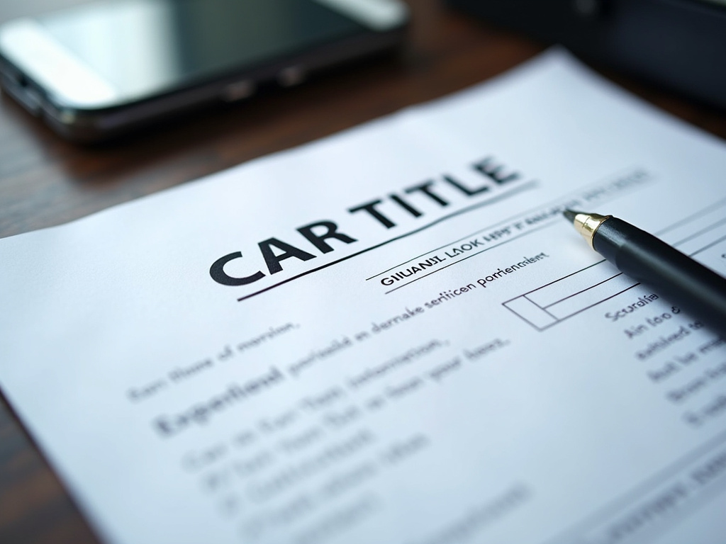 Car title document — title loans China Spring
