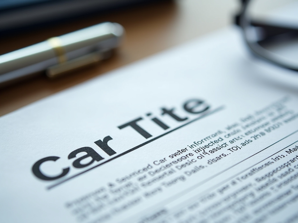 Car title document — title loans China Spring