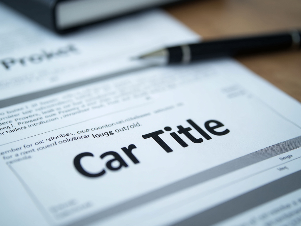 Car title document — title loans China Spring