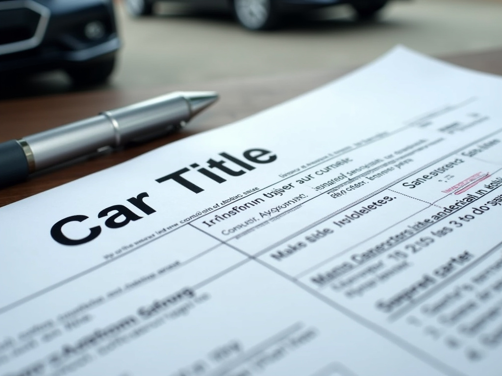 Car title document — title loans China Spring