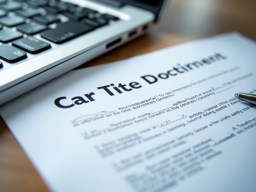 Car title document — title loans China Spring