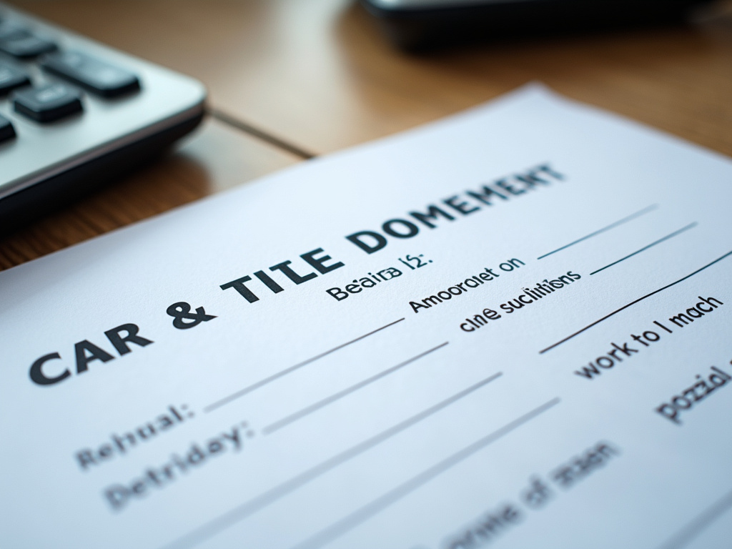 Car title document — title loans delaware