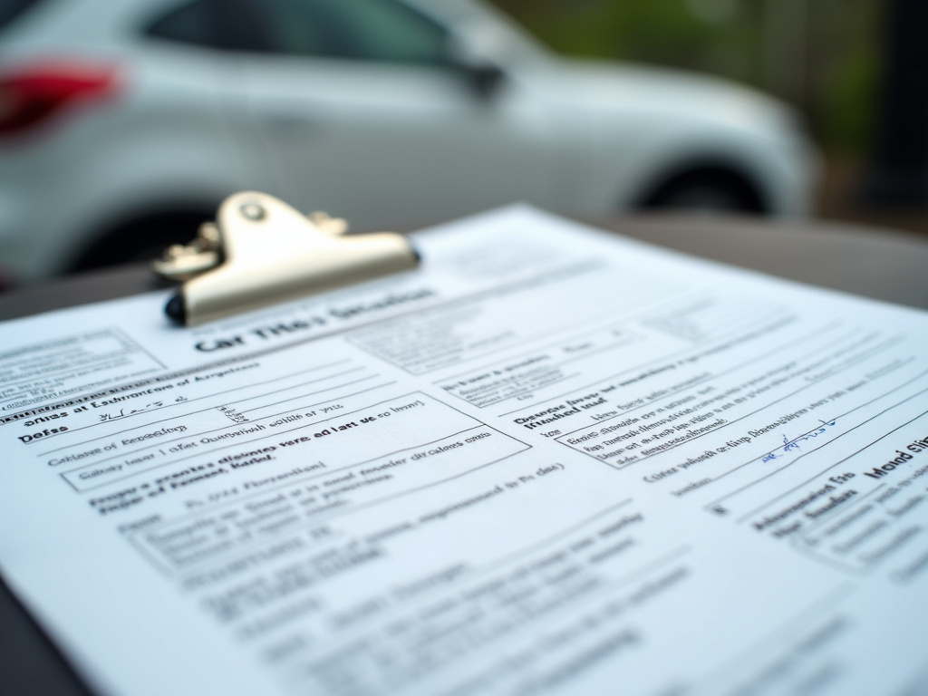 Car title document — title loans delaware