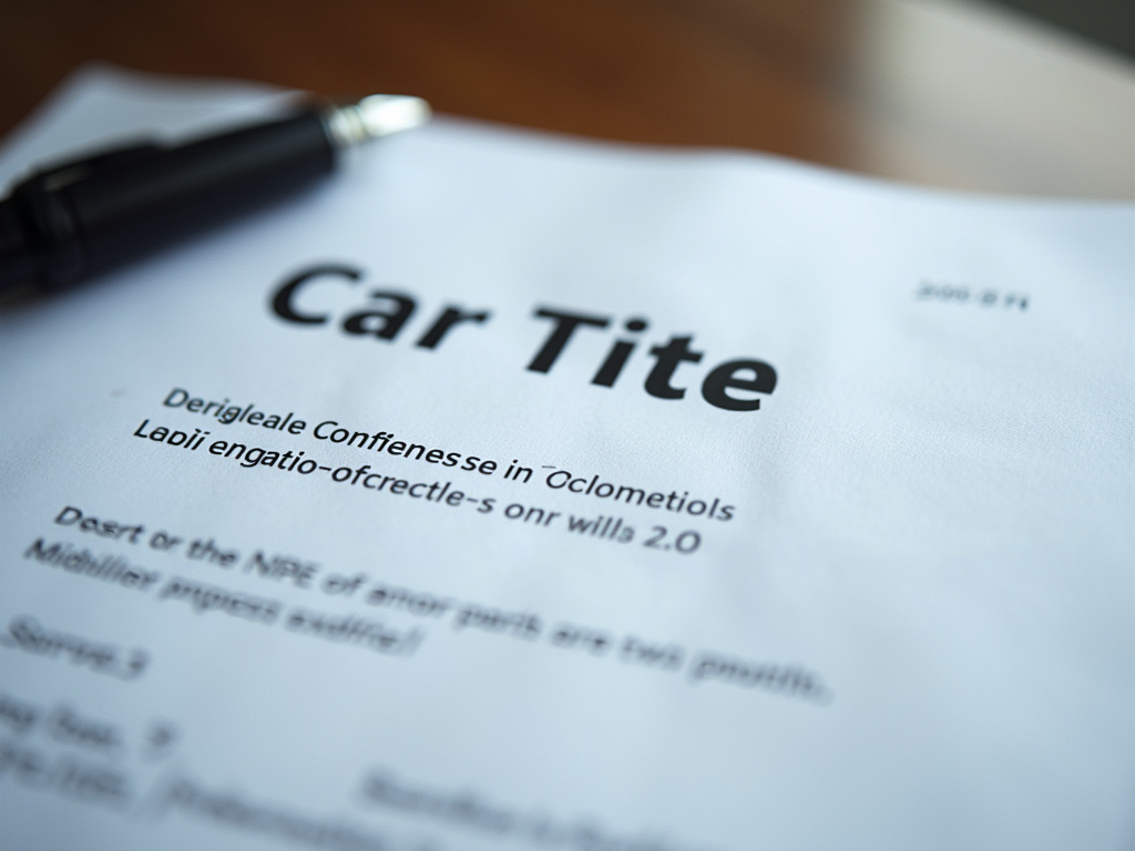 Car title document — title loans Hewitt