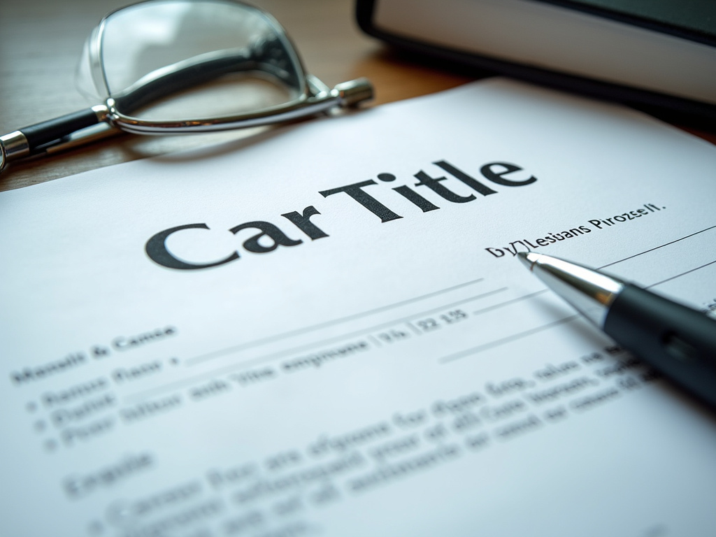 Car title document — title loans Hewitt
