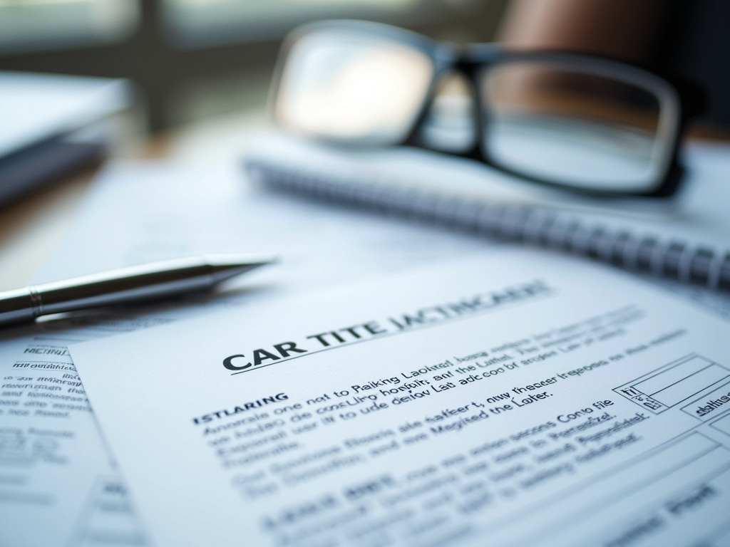 Car title document — title loans Hewitt
