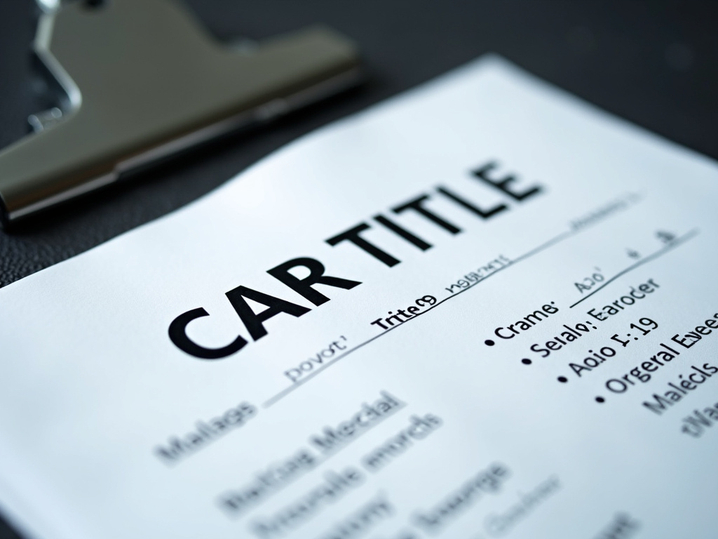 Car title document — title loans kentucky