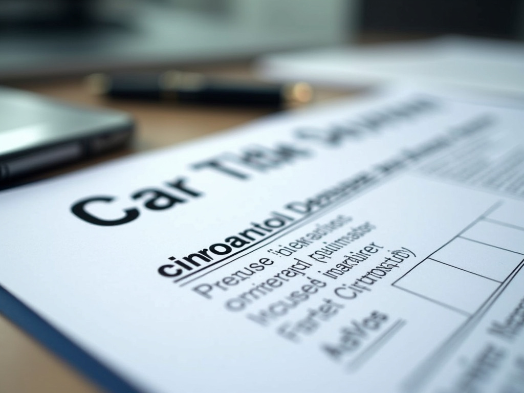 Car title document — title loans McGregor