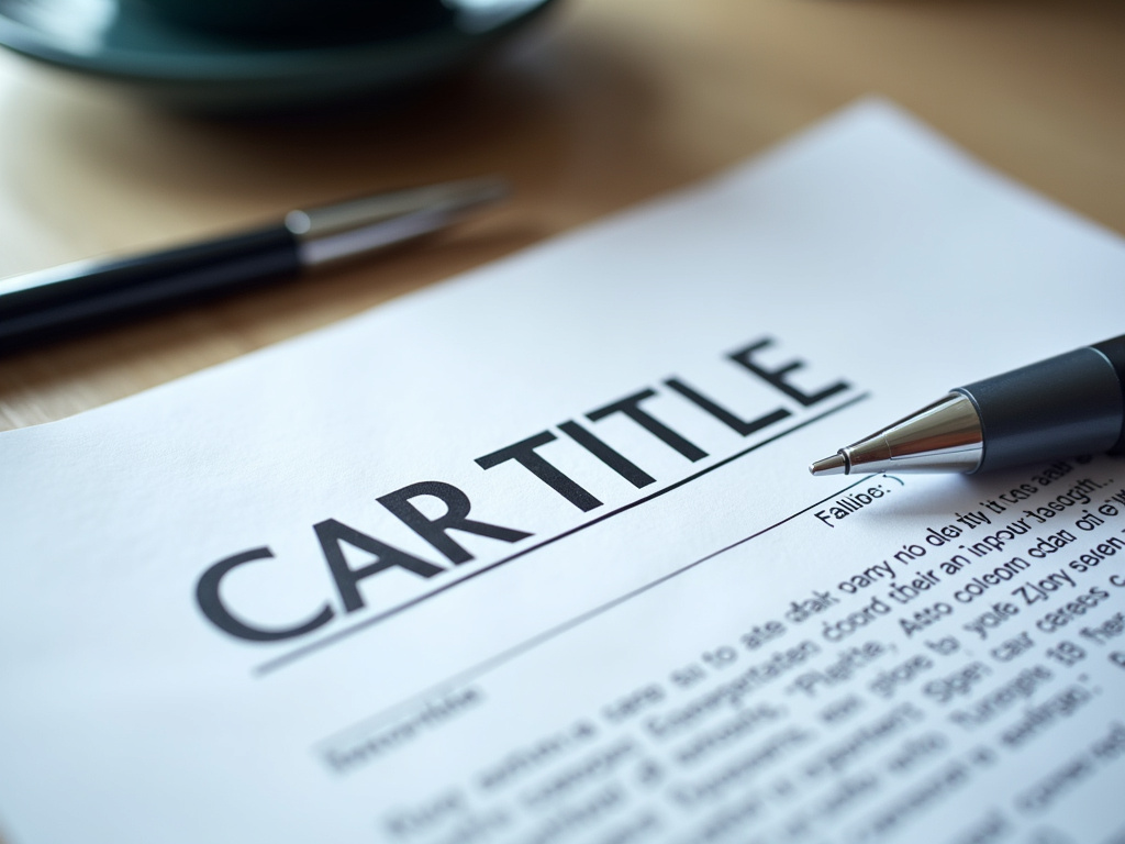 Car title document — title loans McGregor