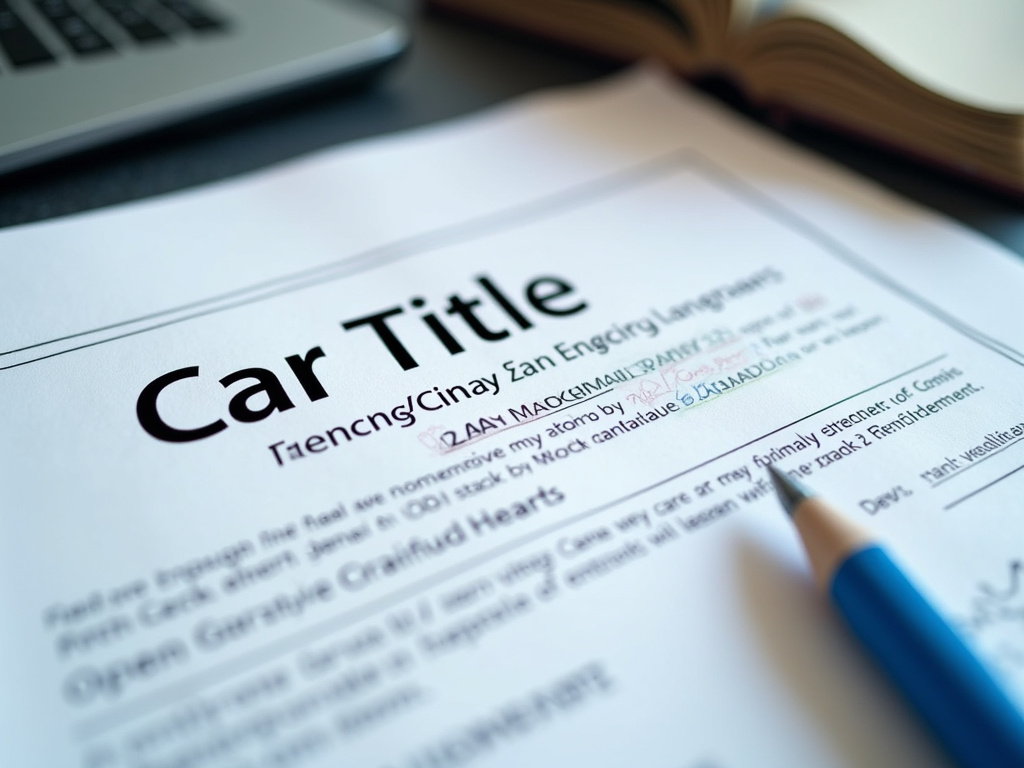 Car title document — title loans montana