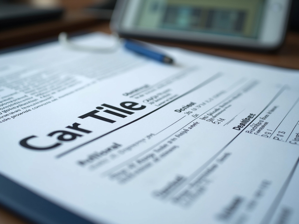 Car title document — title loans Robinson