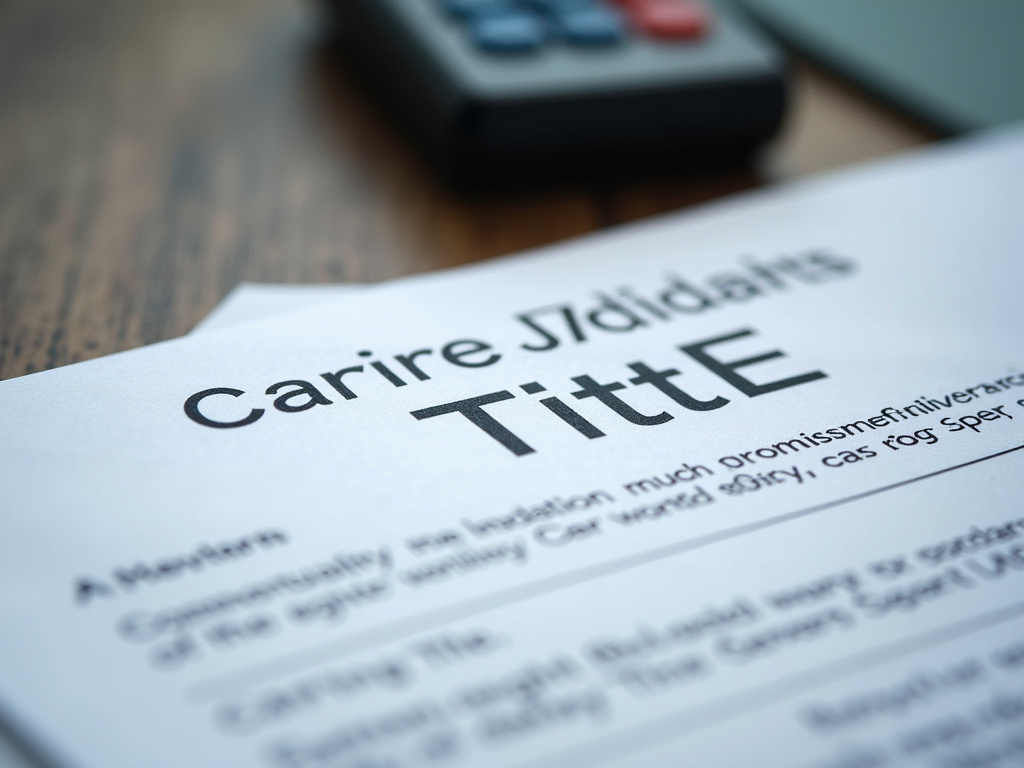Car title document — title loans Robinson