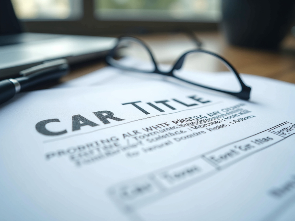 Car title document — title loans Robinson