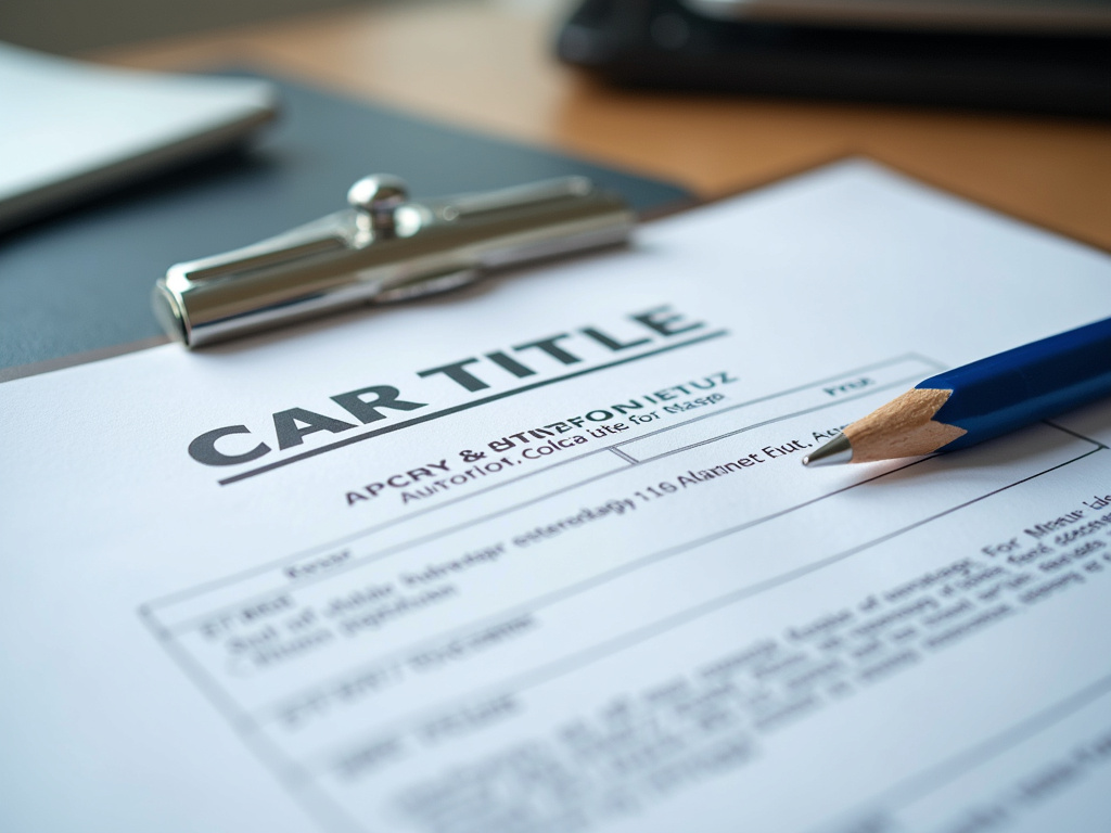 Car title document — title loans Robinson