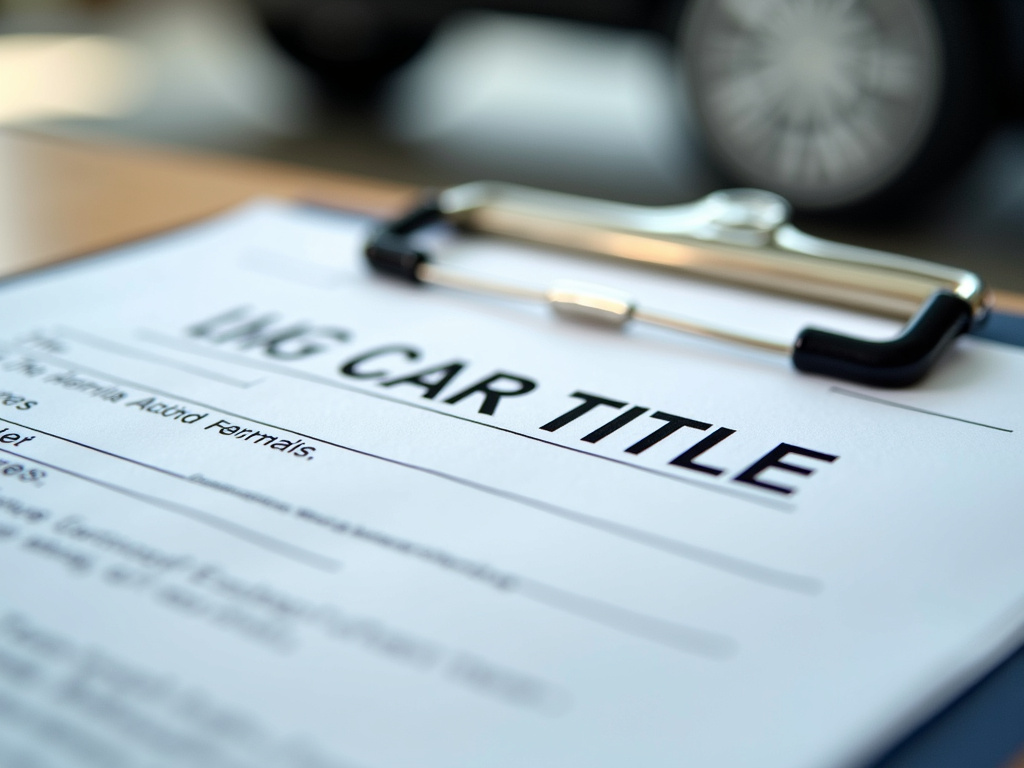 Car title document — title loans Woodway