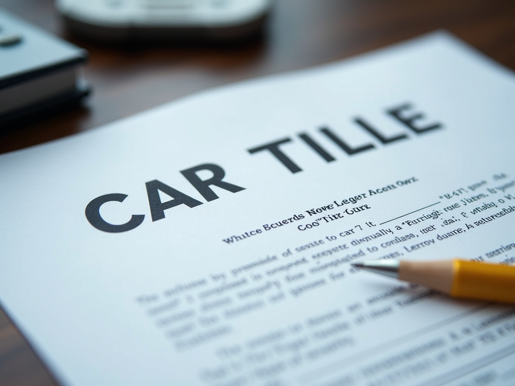 Car title document — title loans Woodway