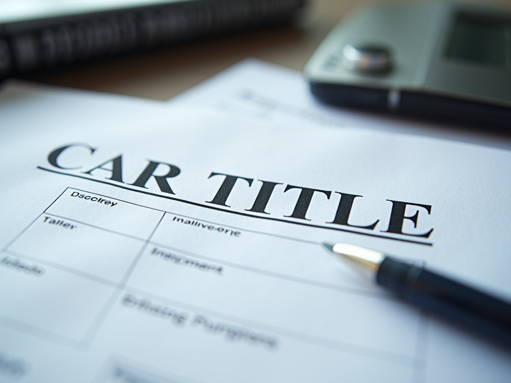 Car title document — title loans Woodway