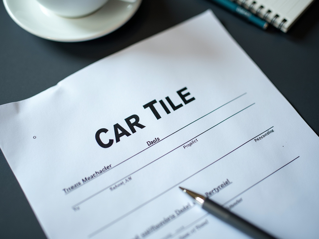 Car title document — title loans Woodway
