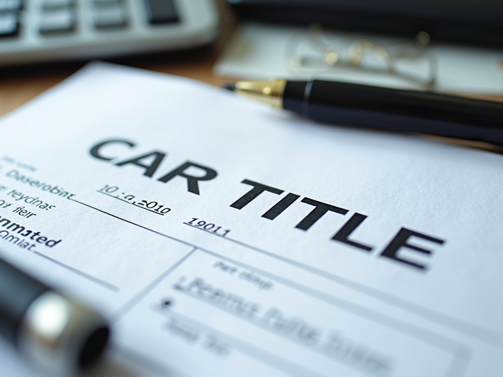 Car title document — title loans Woodway