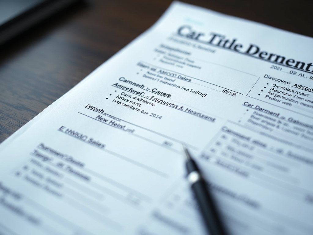 Car title document — truck title loans Waco