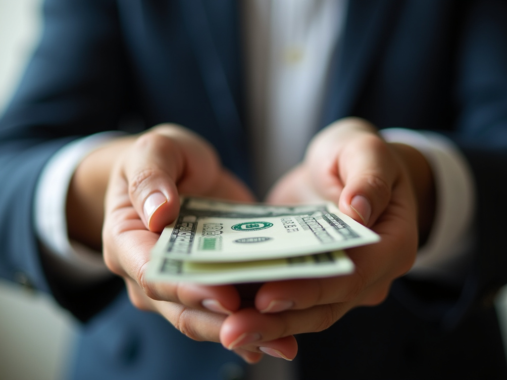 Cash handed over — title loans Lacy Lakeview