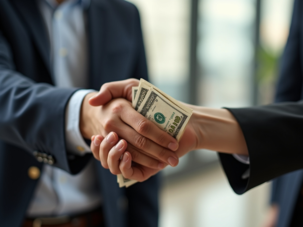 Cash handoff — title loans Robinson