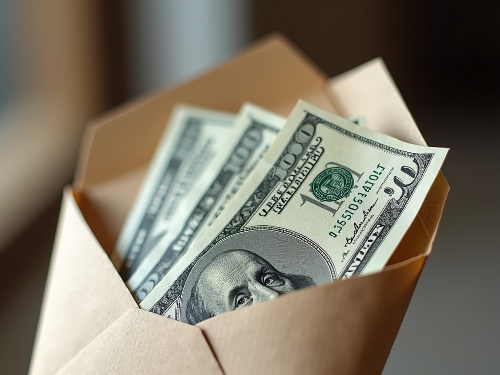 Cash in envelope — title loans Bellmead