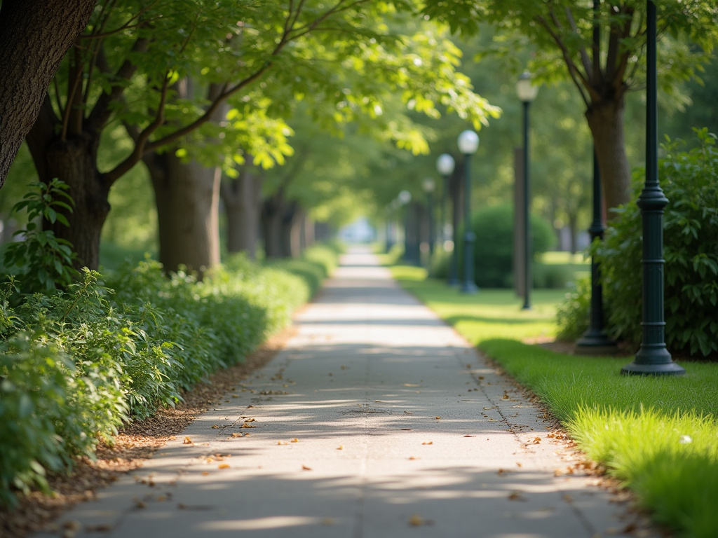 City park pathway — municipal solar lighting