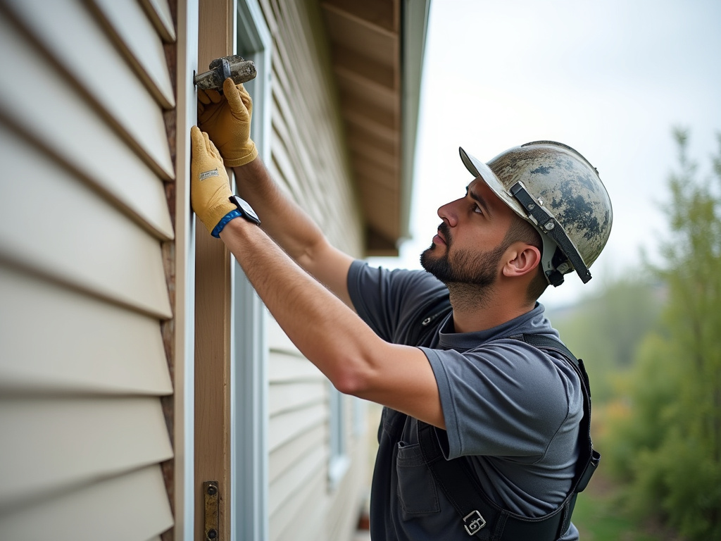 Contractor installing siding — siding contractors austin