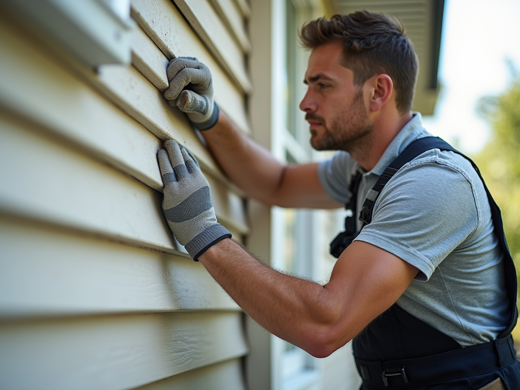 Contractor installing siding — siding contractors austin