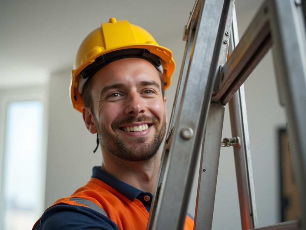 Contractor with ladder — siding contractors austin