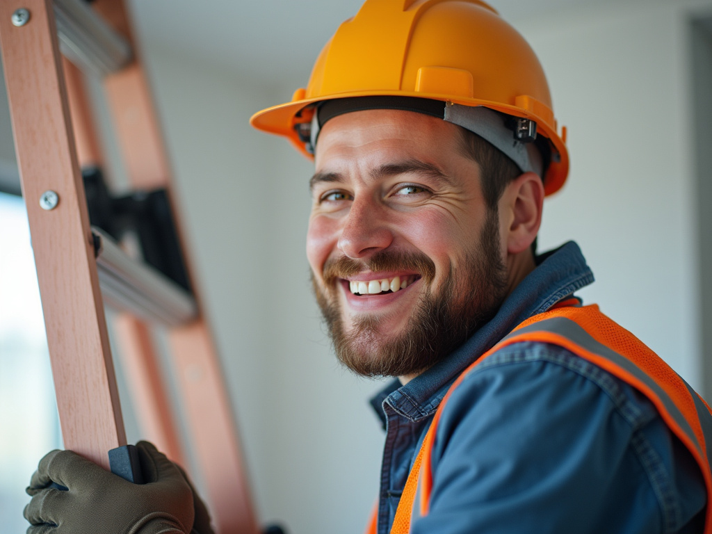 Contractor with ladder — siding contractors austin