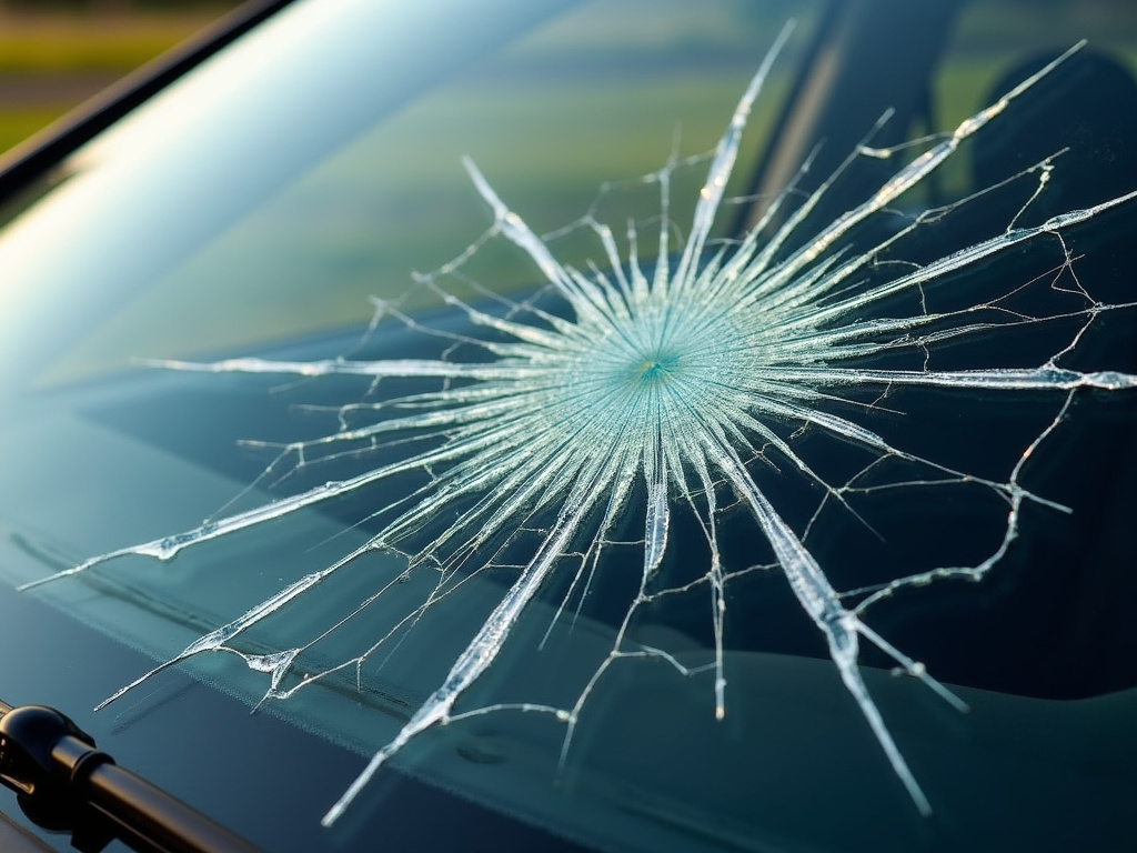 Cracked windshield — los angeles distracted driving accident lawyer