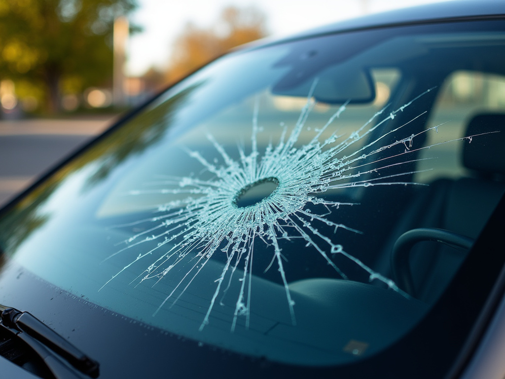 Cracked windshield — los angeles rideshare accident lawyer