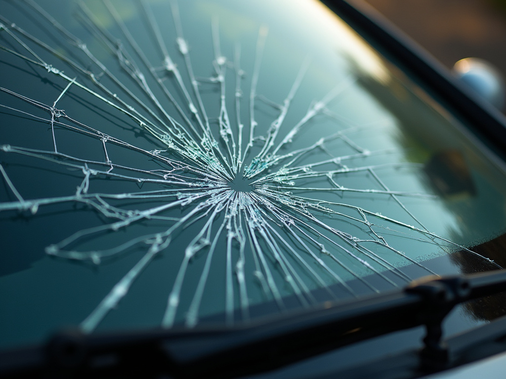 Cracked windshield — los angeles rideshare accident lawyer