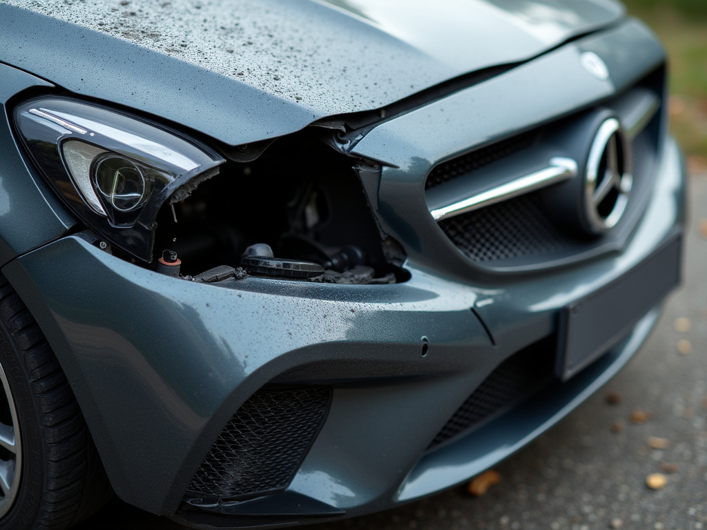 Crashed car bumper — los angeles head-on collision lawyer