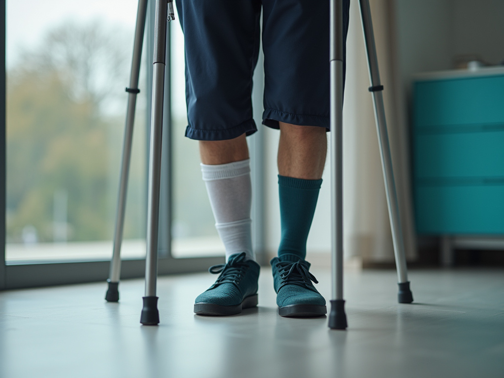 Crutches and cast — accident lawyer phoenix
