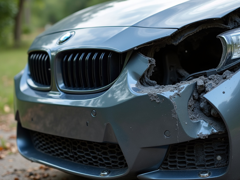 Damaged bumper wreckage — los angeles head-on collision lawyer
