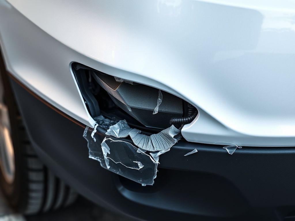 Damaged car bumper — los angeles hit and run accident lawyer