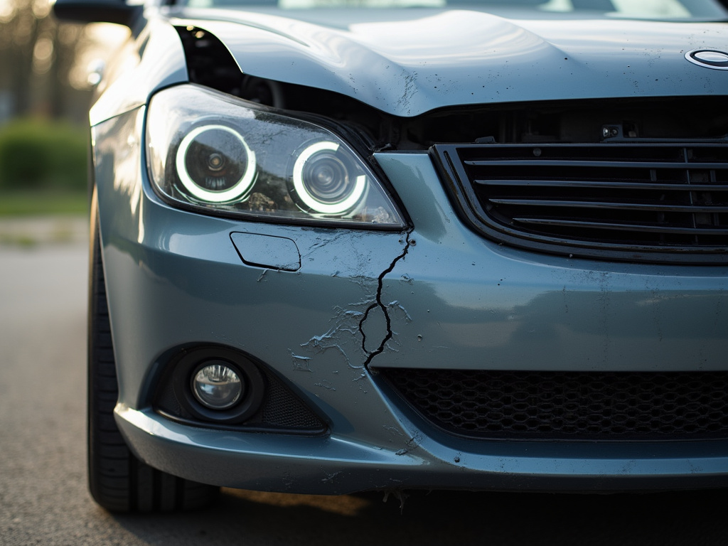 Damaged car bumper — los angeles hit and run accident lawyer