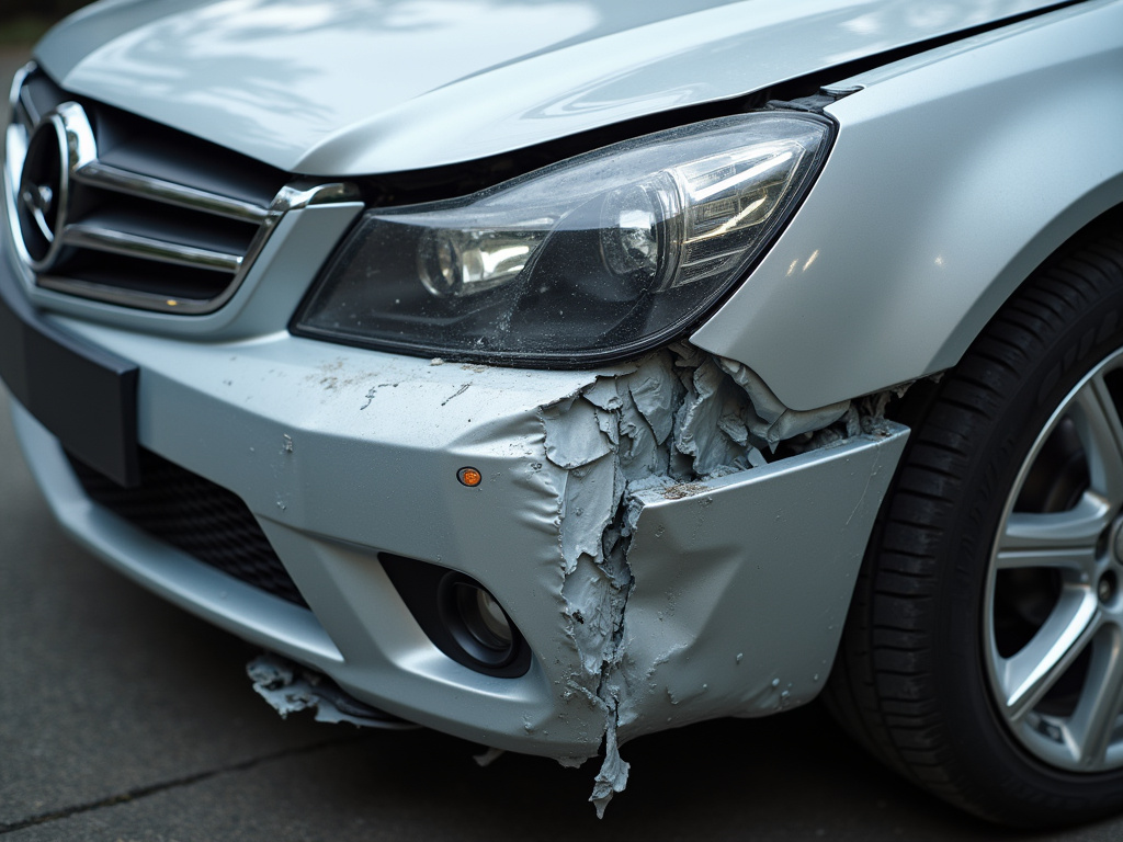 Damaged car bumper — los angeles hit and run accident lawyer