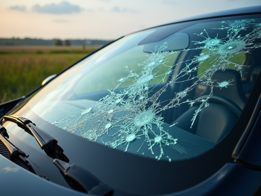 Damaged windshield — los angeles head-on collision lawyer