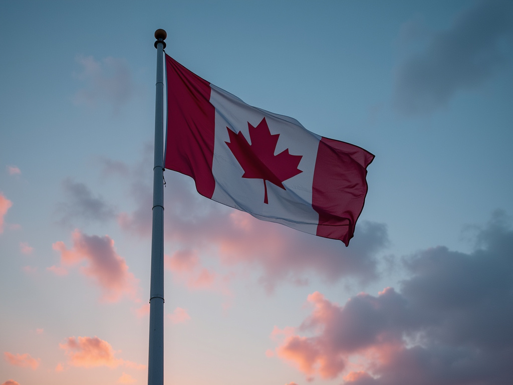 Flagpole at dusk — solar flag pole lighting