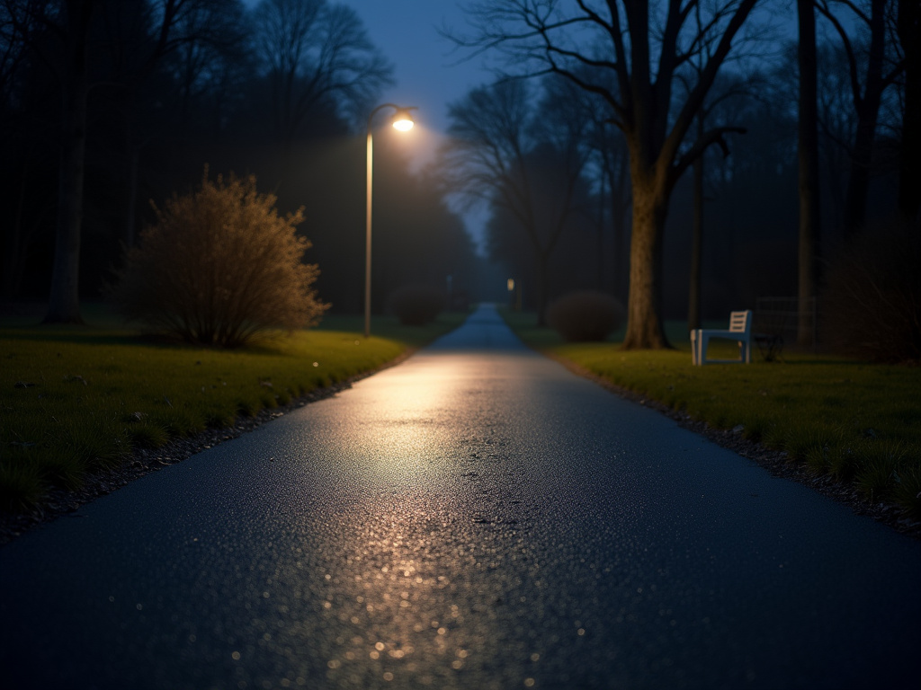 Floodlit driveway — solar flood lights