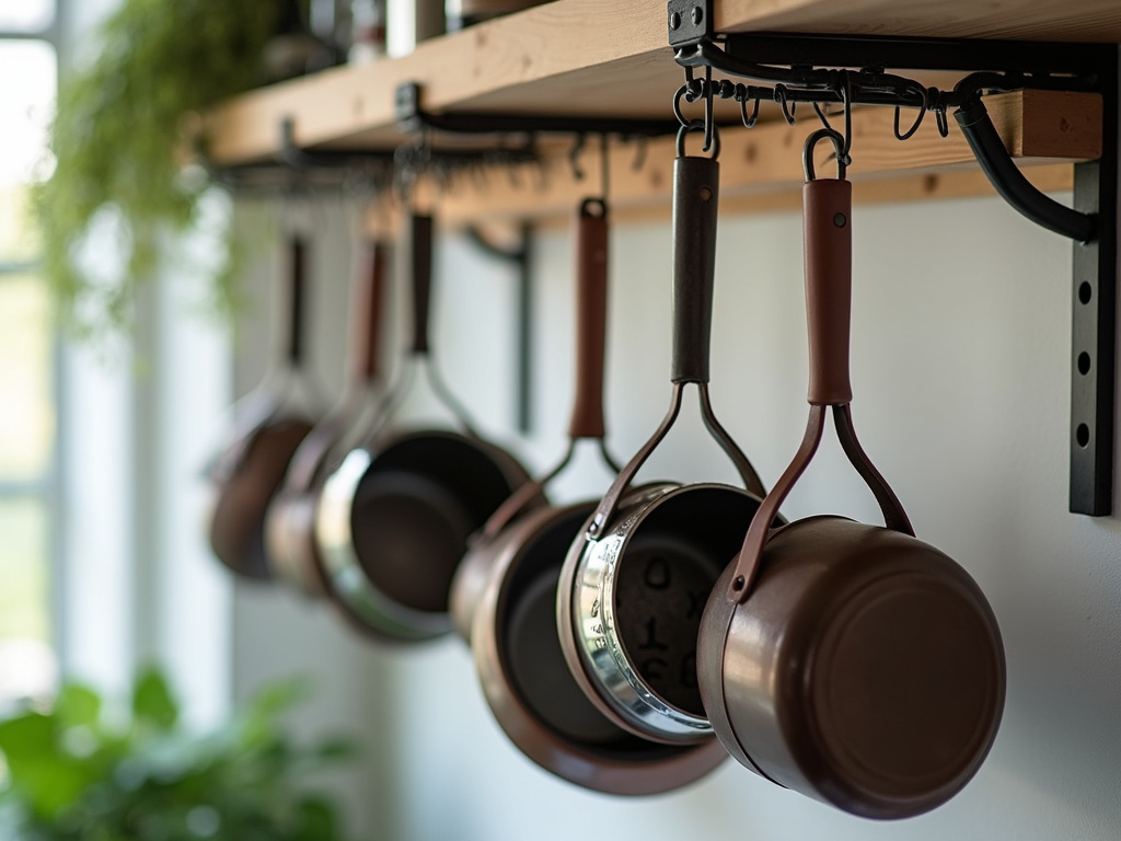 Hanging pot rack — kitchen remodeling austin