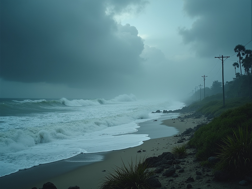 Hurricane approaching coast — impact windows installation