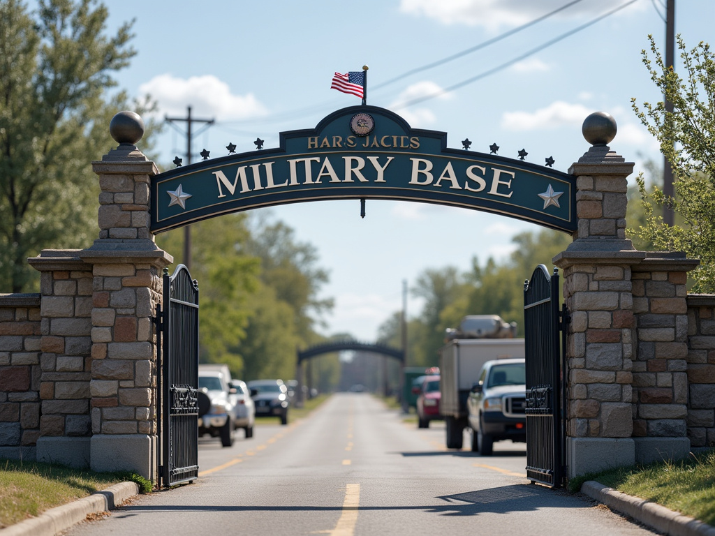 Military base entrance — solar lighting for military bases