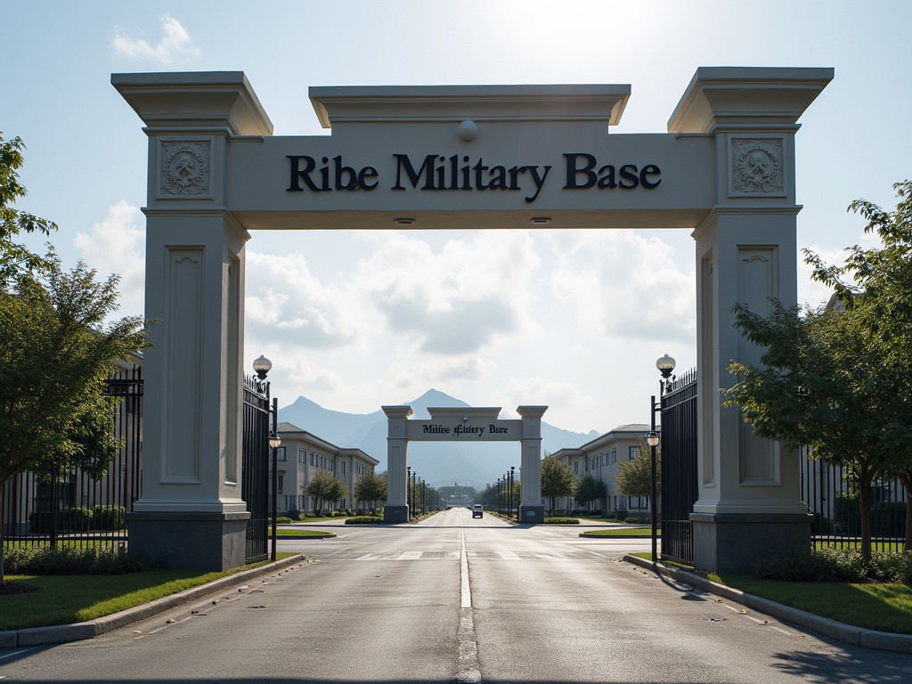 Military base entrance — solar lighting for military bases