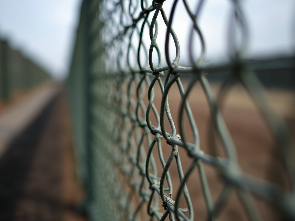 Military perimeter fence — solar lighting for military bases
